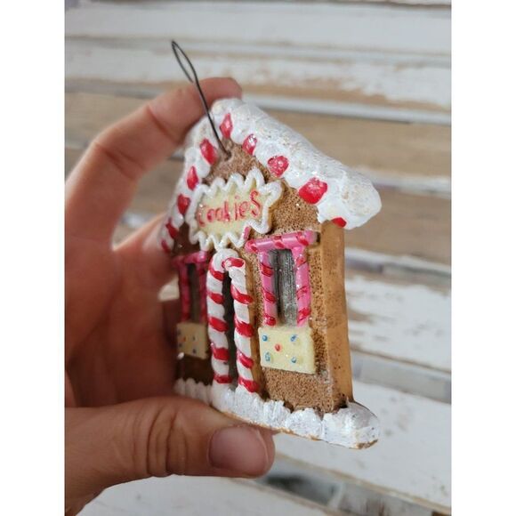 Gingerbread cookie house home ornament vintage Xmas holiday tree - Picture 3 of 8